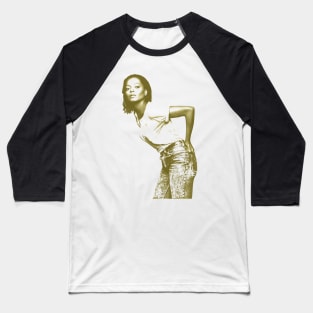 Diana Ross Yellow Vintage 80s Baseball T-Shirt